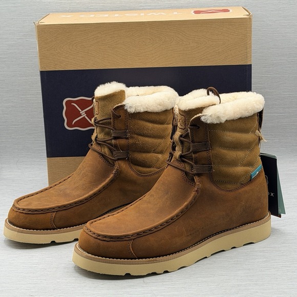 Twisted X Shoes - Twisted X Women's 9 M Waterproof Boots Brown Suede Shearling Wedge Sole WCAW001